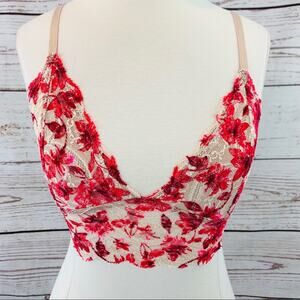 Express bralette coral pink floral lace